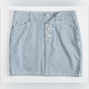 Dickies juniors blue and white‎ striped blue denim mini skirt women's